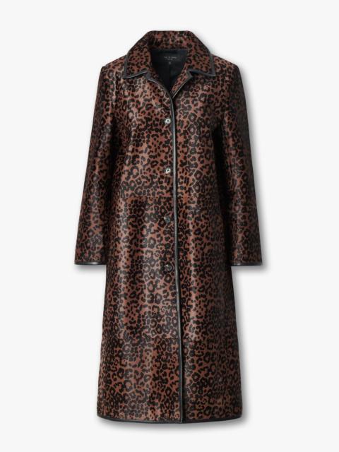 rag & bone Isa Leopard-Print Calf Hair Coat