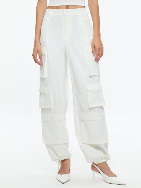 OLYMPIA HIGH RISE ANKLE TIE CARGO PANTS