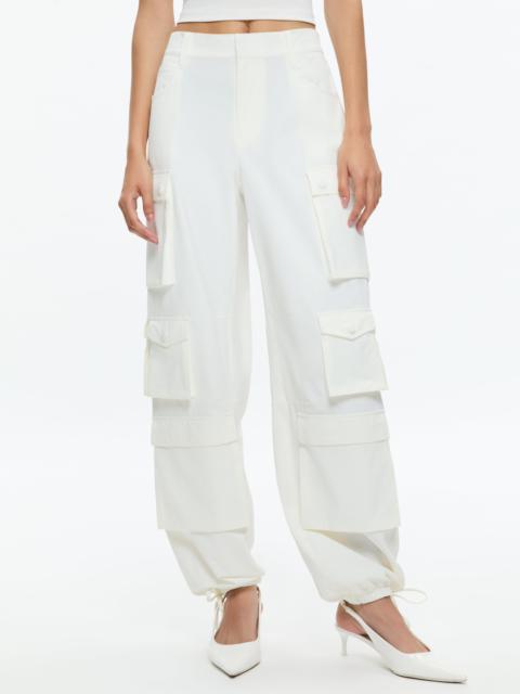Alice + Olivia OLYMPIA HIGH RISE ANKLE TIE CARGO PANTS