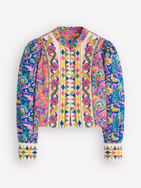 BODEN Printed Trim Jacket-Multi, Enchanting Bouquet
