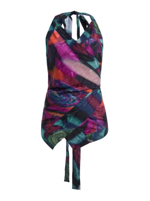 Dries Van Noten Cussia Printed Moiré Top