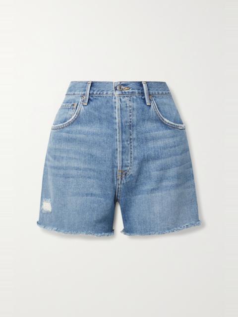 GRLFRND Jules frayed denim shorts