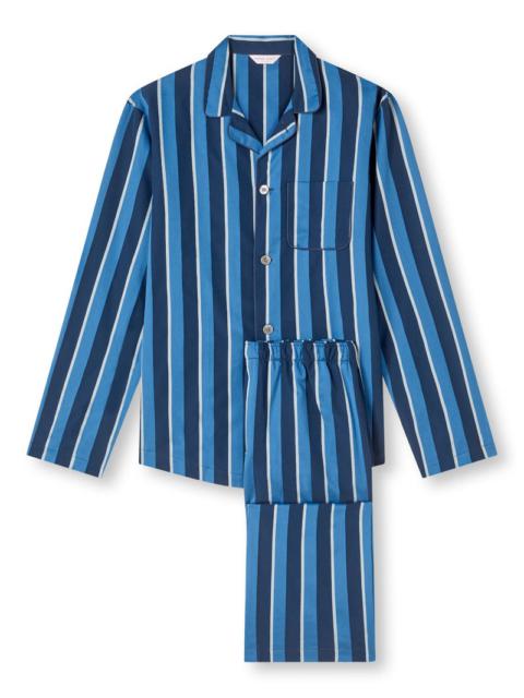 Derek Rose Men's Modern Fit Pyjamas Royal 22 Cotton Blue