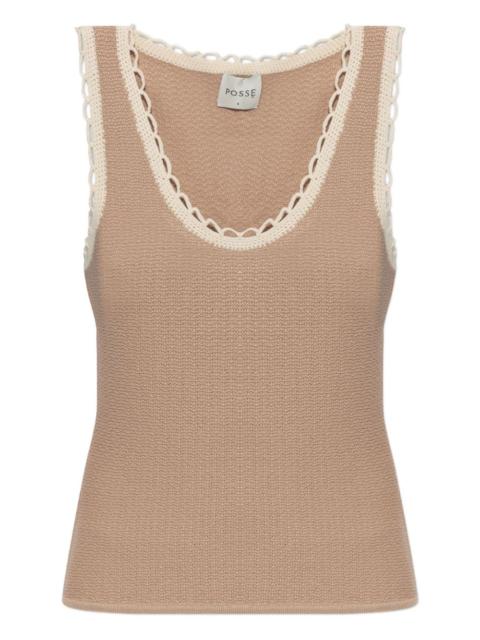 POSSE Willow crochet-trim top