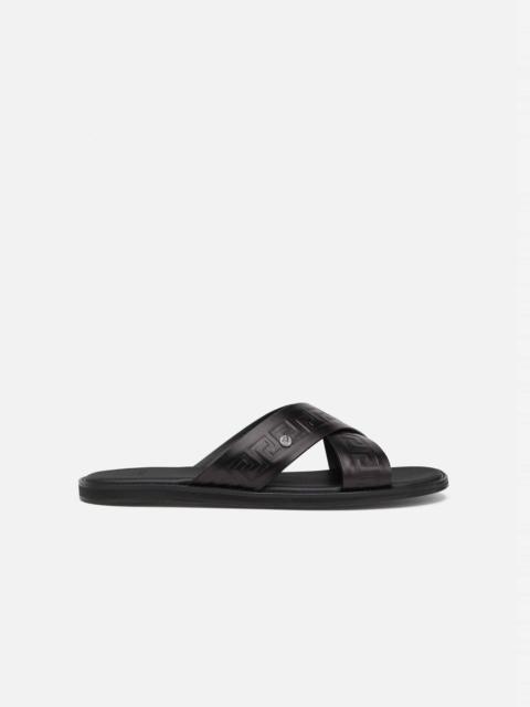 VERSACE Embossed Greca Sandals