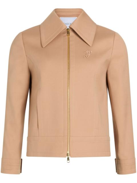 PATOU zip-up cropped twill jacket