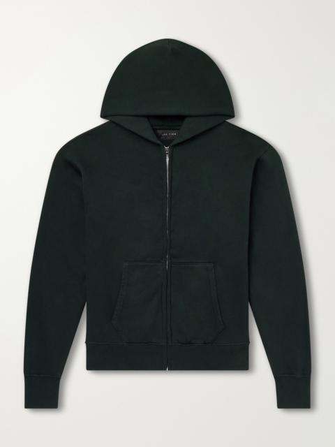 LES TIEN Garment-Dyed Cotton-Jersey Zip-Up Hoodie