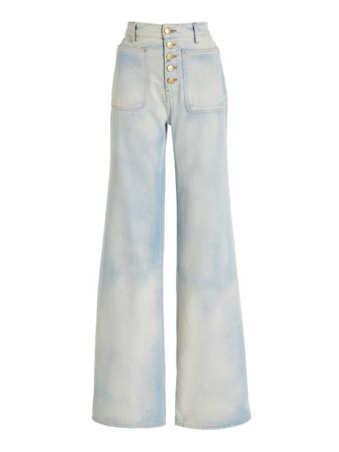 ULLA JOHNSON The Gwynne Rigid High-Rise Wide-Leg Jeans light blue