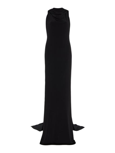 BRANDON MAXWELL The Presley Cowl Neck Gown black