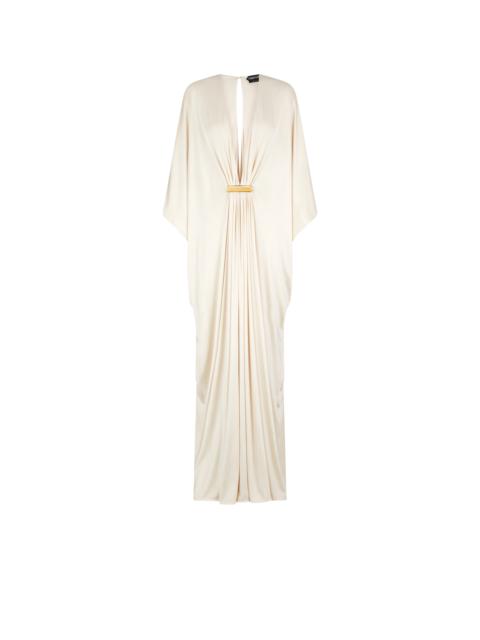 TOM FORD SATIN STRETCH JERSEY DEEP V-NECK KAFTAN