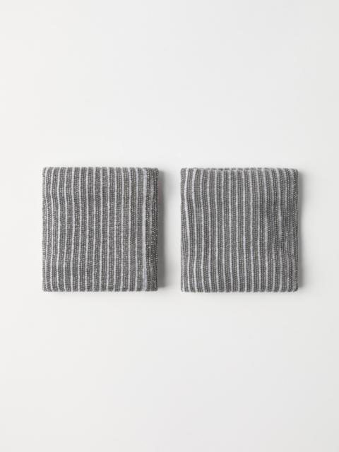 Stretch cotton jersey sweatbands with precious ribbing