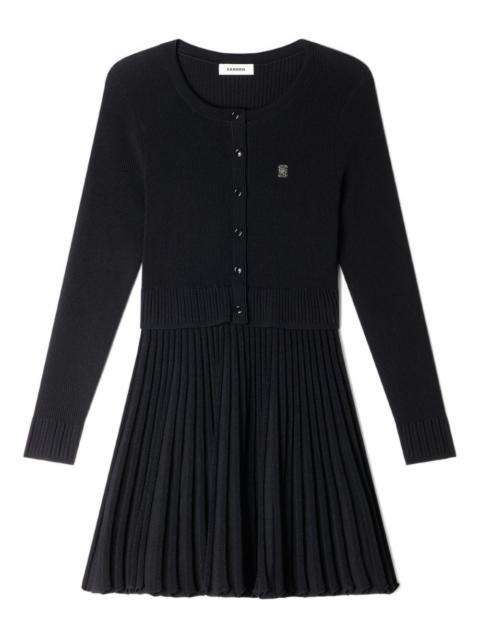 Sandro pleated knitted mini dress