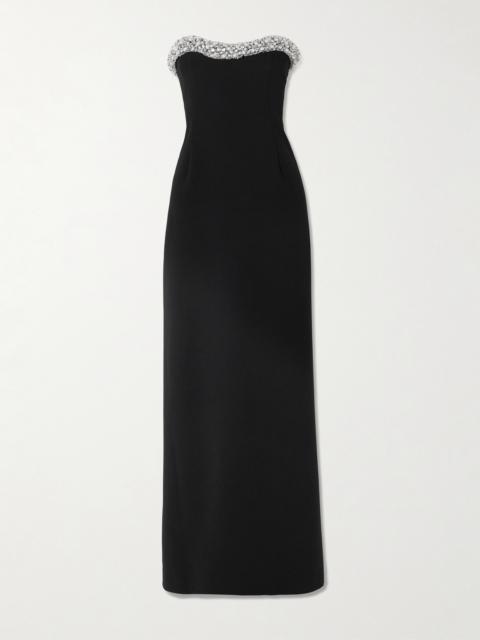 SIMKHAI Riona Strapless Embellished Crepe Gown