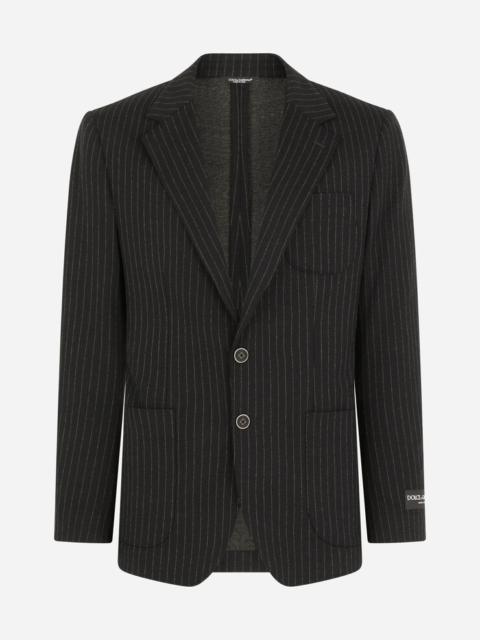 Pinstripe stretch jersey jacket