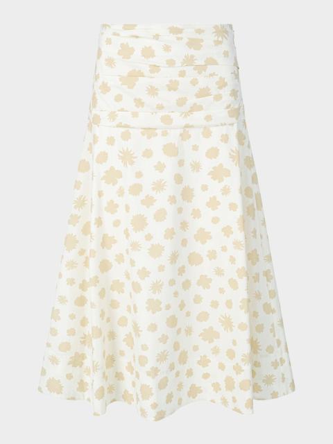 STAUD Sol Ditsy Floral Midi Skirt