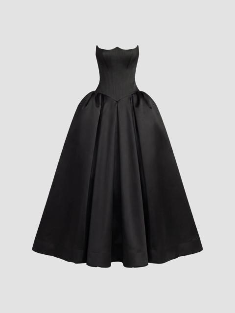MAC DUGGAL Women's Exaggerated-Hip Satin Strapless Gown - Black