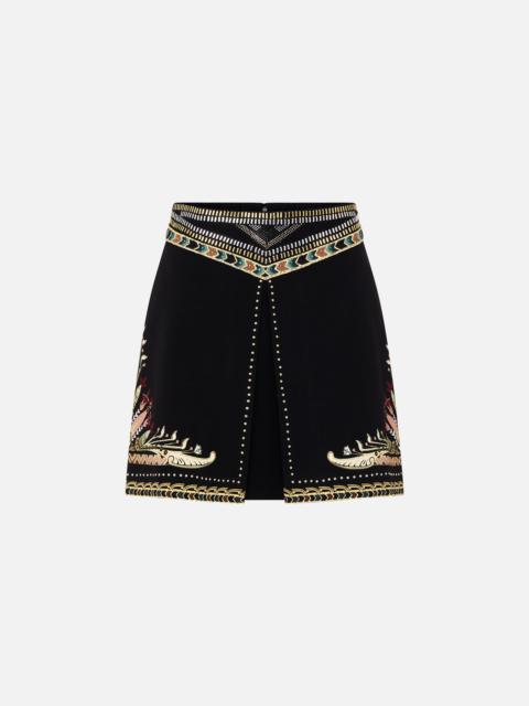 CAMILLA METAL STUDDED SHAPED WAISTBAND MINI SKIRT