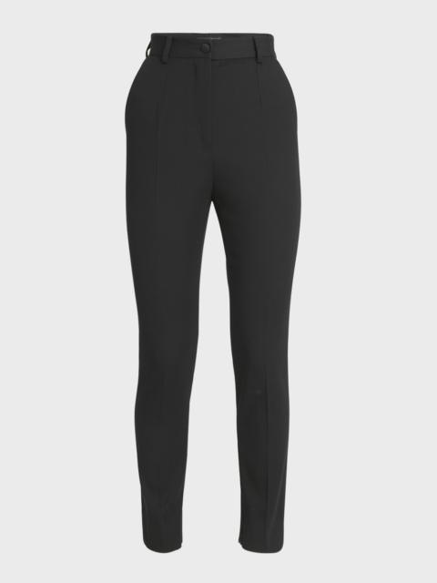 Dolce & Gabbana Lana Straight-Leg Gabardine Pants