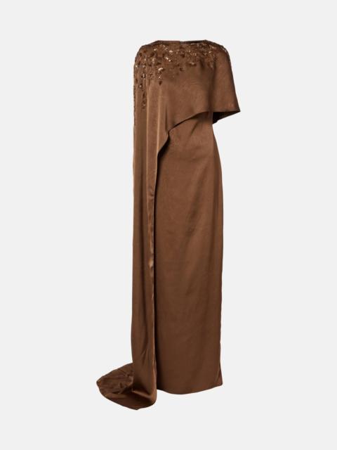 MARMAR HALIM Embellished caped draped gown