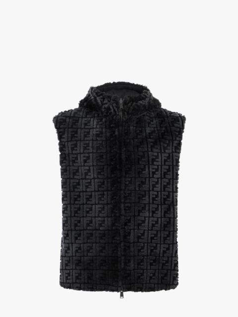 FENDI Black shearling gilet