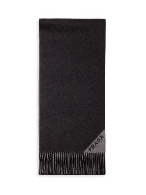 Prada Men's Double Cashmere Scarf - Dark Grey