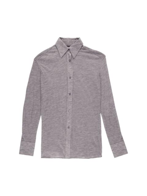 long-sleeve cashmere shirt