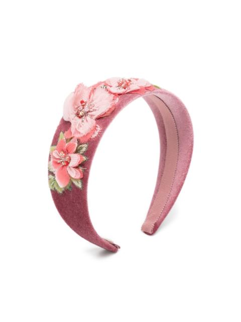 Jennifer Behr floral-appliqué velvet headband