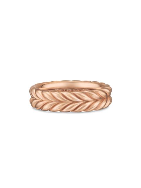 DAVID YURMAN Men's Chevron Band Ring in 18K Rose Gold, 6.2MM - Gold