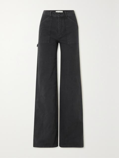 NILI LOTAN Quentin Cotton-twill Wide-leg Pants