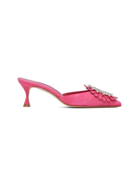 Manolo Blahnik Pink Shogmu Mules