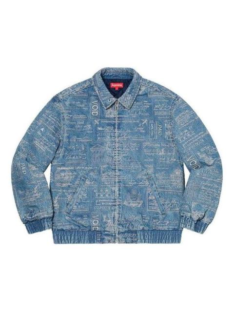 Supreme Checks Embroidered Denim Jacket 'Teal' SUP-SS20-452