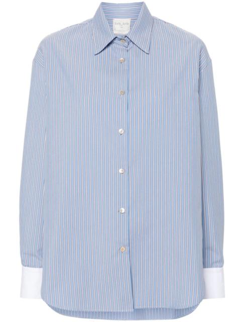 forte_forte contrasting-cuffs striped shirt