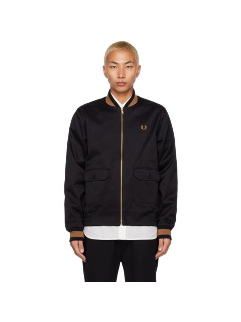Fred Perry Black J4851 Tennis Bomber Jacket