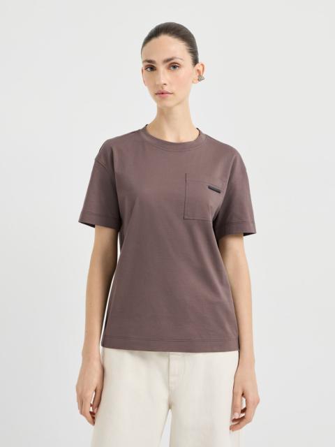 Brunello Cucinelli Cotton jersey T-shirt with shiny tab