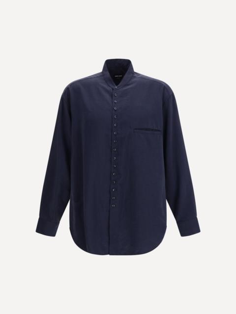 GIORGIO ARMANI Washed silk Shirt with band collar