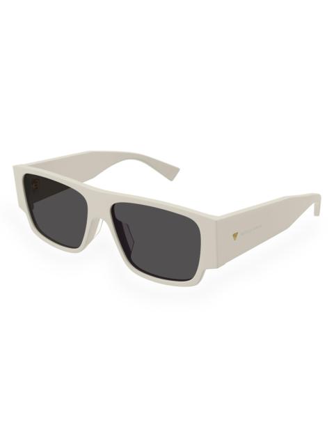 Bottega Veneta Men's Bold Triangle Stud BV1286S 57MM Square Sunglasses - White Grey