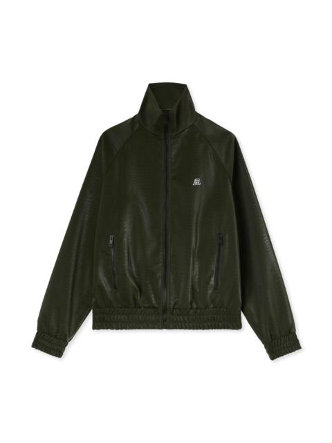 MSGM Viscose bomber jacket with "Croco Eco Leather" pattern