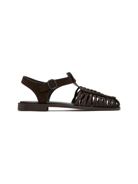 HEREU Brown Alaro Suede Sandals