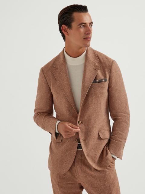 Brunello Cucinelli Wool and cashmere flecked chevron deconstructed Cavallo blazer
