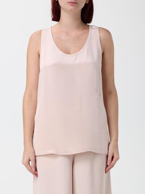 Max Mara MAX MARA Sleeveless U-Neck Slim Fit Crêpe de Chine Top