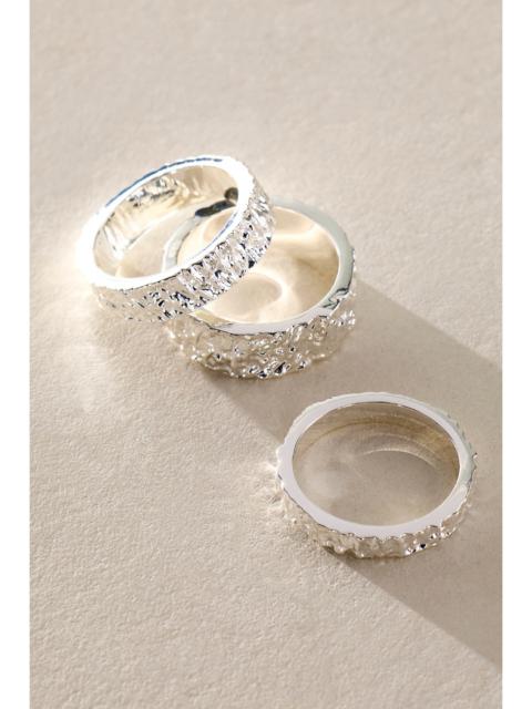 FREE PEOPLE Lumen Wide Stack Gold Plated Ring Set