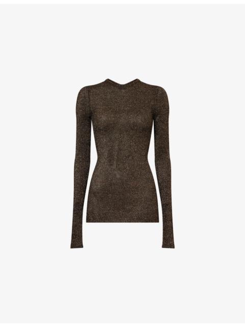 Miu Miu Slim-Fit Long-Sleeves Knitted Top