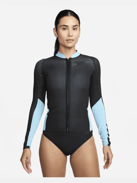 Nike Women's Swim Fusion Long-Sleeve Reversible Zip Shirt