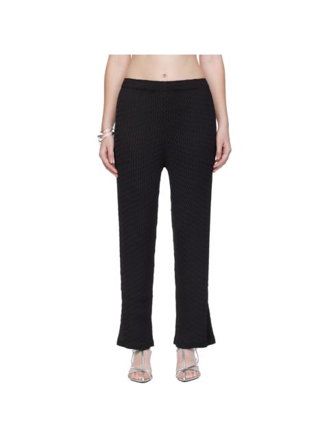 ISSEY MIYAKE Black Sleek Pleats Trousers