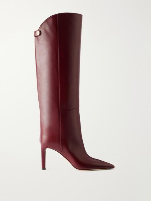 JIMMY CHOO Alizze 85 leather knee boots Burgundy