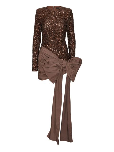 ROTATE Rotate Sequins-bow Mini Dress