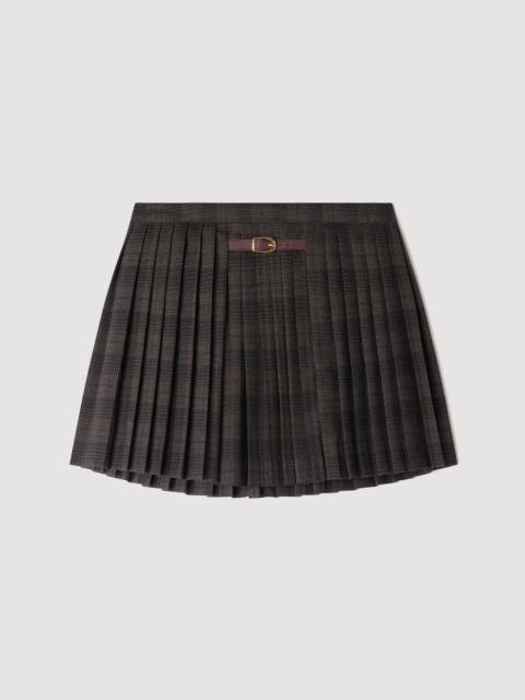 Sandro CHECKED PLEATED SKIRT