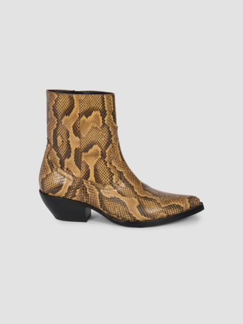 AMIRI Women's Snakeskin-Embossed Leather Ankle Boots - Brown