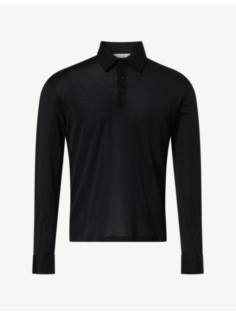 The Row Reyes Long-Sleeve Cotton Polo Top