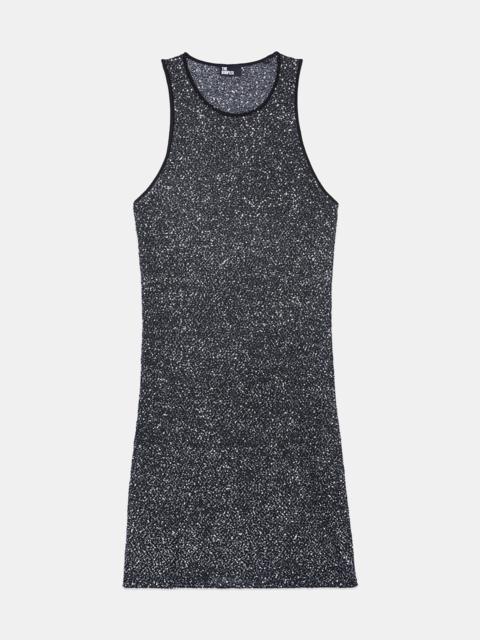 The Kooples BLACK SEQUIN KNIT SHORT DRESS